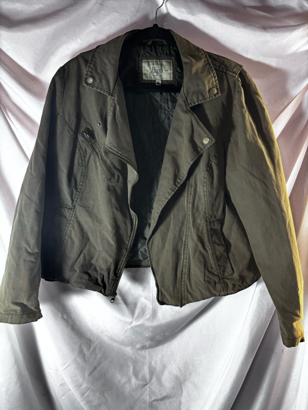 G.H. Bass & Co. Olive Green Women's Teddy Jacket